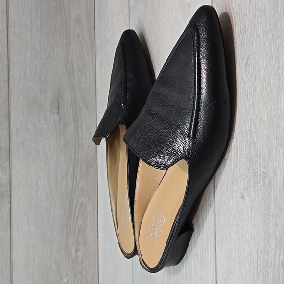 Franco Sarto Anthropologie Women's  Sela Black Leather Mules Pointed Toe Sz 8M - Picture 2 of 11